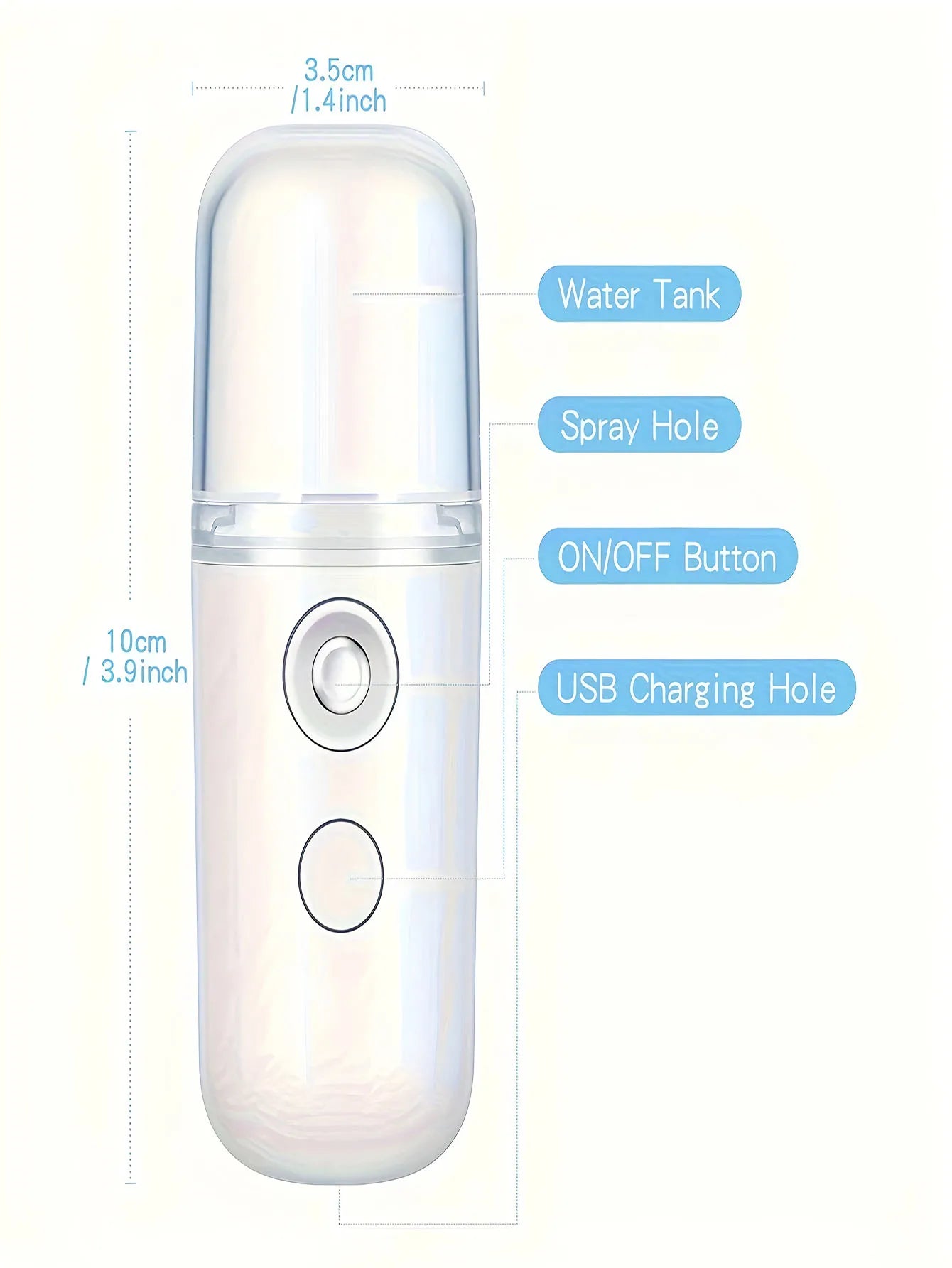 USB Mist Facial Sprayer Humidifier Rechargeable Nebulizer Face Steamer Moisturizing Beauty Instruments Face Skin Care Tools Quick Pick Grocers